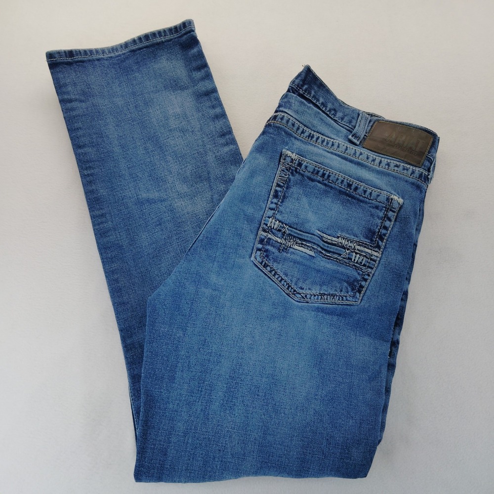 Ariat Jeans M5 Straight Fit Straight Leg Mens 38x34 Blue Excellent Lennox Denim